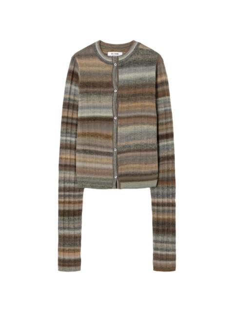 RE/DONE striped ribbed-knit wool cardigan