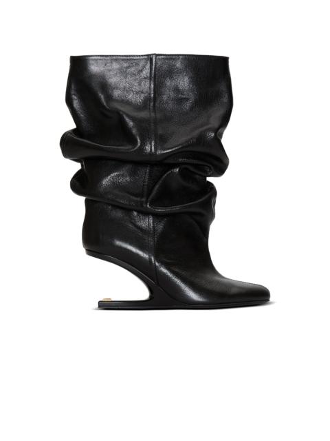 Balmain No Wedge textured leather ankle boots