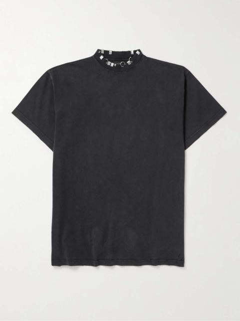 BALENCIAGA Oversized Embellished Cotton-Jersey T-Shirt