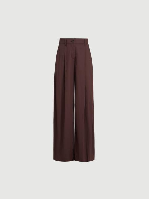 Brunello Cucinelli Lightweight poplin wide trousers with monili
