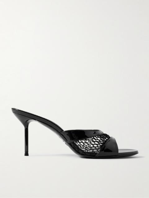 PARIS TEXAS Lidia Patent-leather And Mesh Sandals