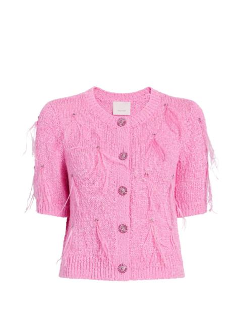 Cinq à Sept Coralie feather-embellished cardigan