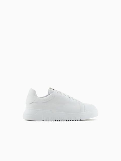 EMPORIO ARMANI Tumbled leather sneakers