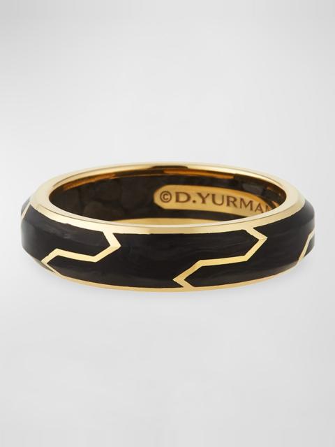 DAVID YURMAN Men's Forged Carbon Band Ring in 18K Gold, 6mm