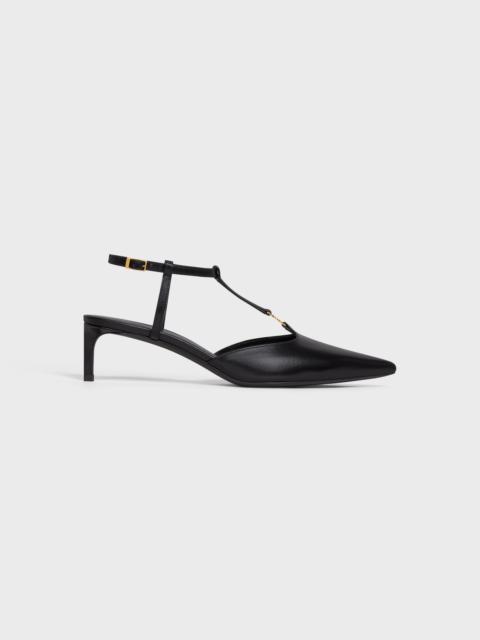 パンプス CELINE KITTEN TRIOMPHE STRAP PUMP IN SEQUINS & CALFSKIN Women's Kitten Triomphe strap pump in calfskin | CELINE | 24S