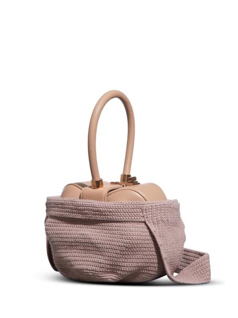 Crossover Knit Bag in Nude Cashmere