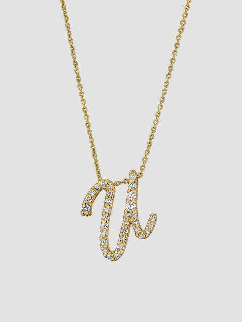ROBERTO COIN Women's Tiny Treasures Script Initial 18K Yellow Gold, Ruby & 0.24-0.34 TCW Diamond Pendant Necklace
