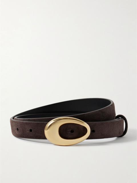 KHAITE Olivia suede belt Chocolate