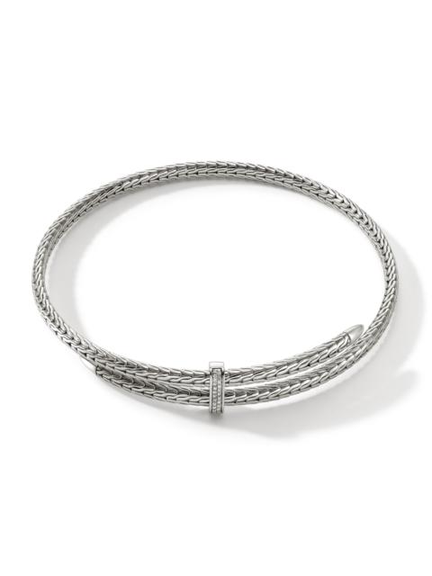 JOHN HARDY Spear Coil Choker, Sterling Silver, Diamonds