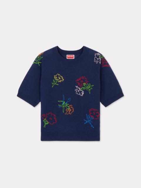 'KENZO Drawn Flowers' embroidered jumper
