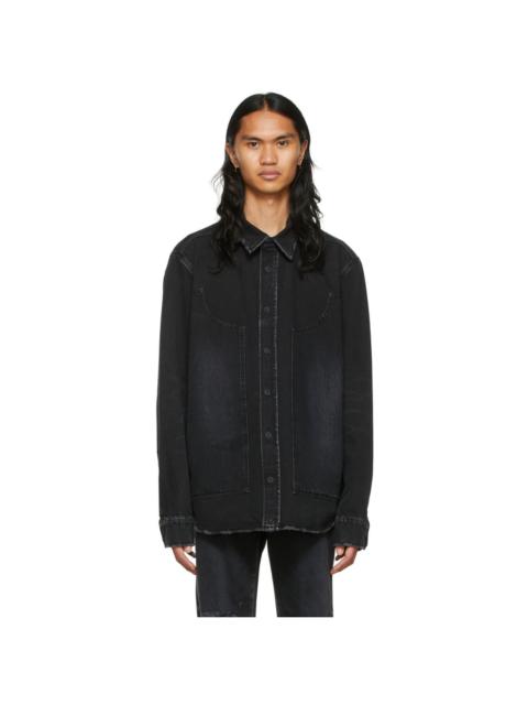 We11done Black Faded Denim Jacket