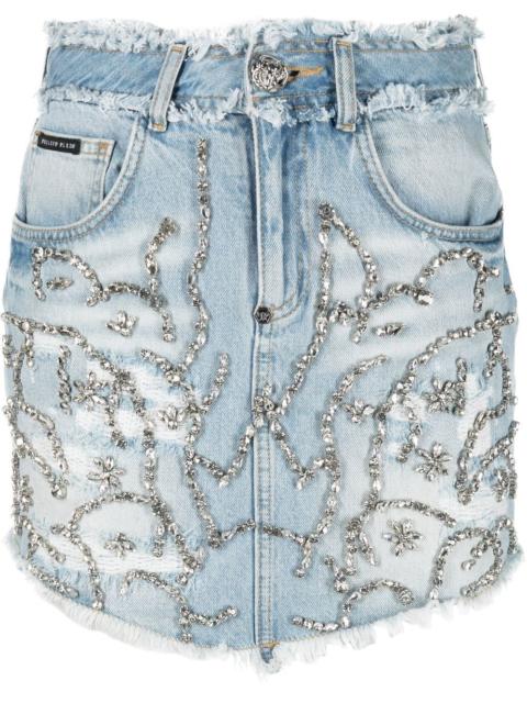 PHILIPP PLEIN crystal-embellished mini skirt
