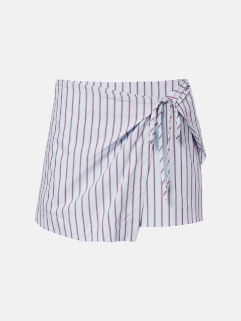 SIR. Pinstripe cotton-blend wrap skirt