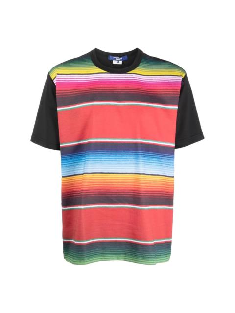 Junya Watanabe MAN stripe-print cotton T-shirt