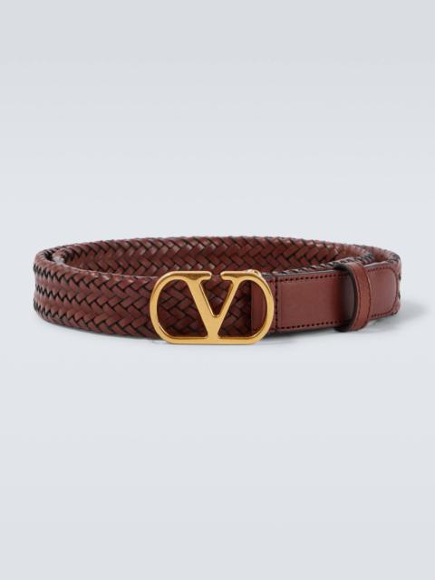 Valentino VLogo braided leather belt