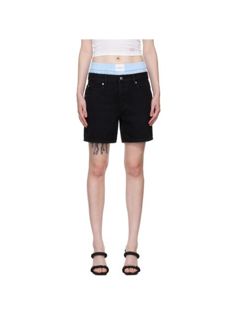 Alexander Wang Black Pre-Styled Denim Shorts
