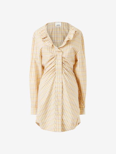 Isabel Marant CORAL CHECKED SILK DRESS