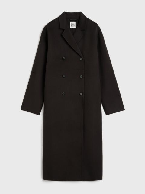 Totême Signature wool doublé coat espresso