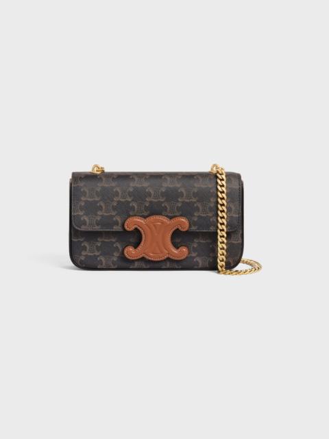 CELINE CHAIN SHOULDER BAG CUIR TRIOMPHE in Triomphe canvas and calfskin