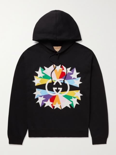 GUCCI Interlocking G 스타 버스트 인쇄 코튼 스웨터