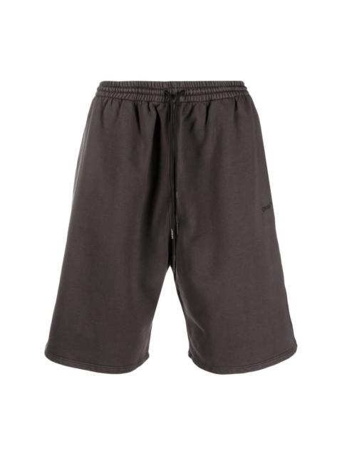 Diag-stripe cotton shorts