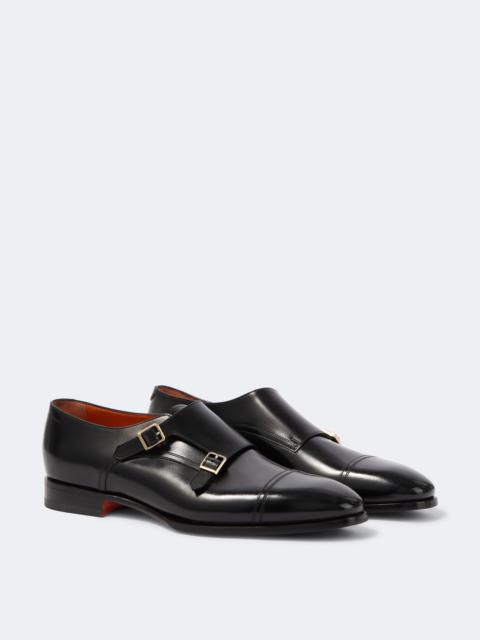 Santoni Leather monk strap shoes