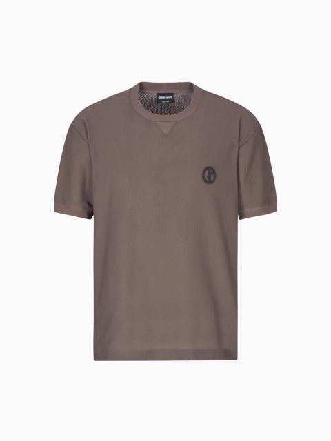 GIORGIO ARMANI CREW-NECK T-SHIRT IN TECHNICAL WAFFLE FABRIC