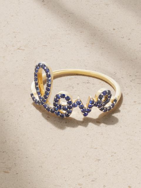 SYDNEY EVAN Large Love 14-karat Gold Sapphire Ring