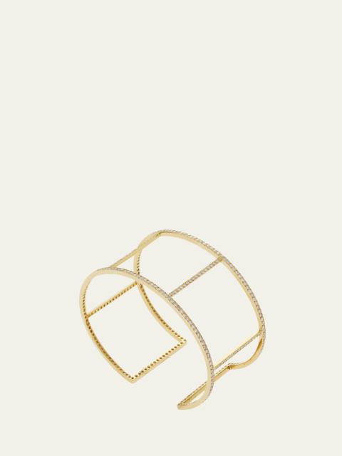 ILEANA MAKRI 18K Yellow Gold Wire Cuff with Diamonds