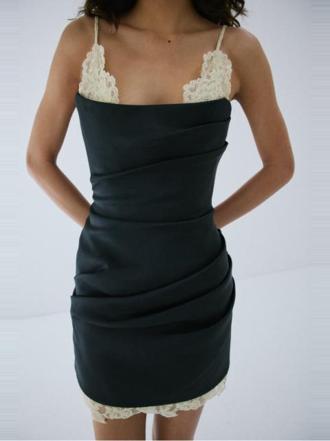 De La Vali KASAI MINI DRESS IN BLACK TWILL