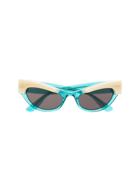 cat-eye horn-effect rim sunglasses