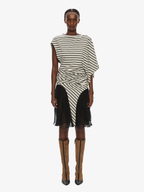 CHRISTOPHER ESBER Striped Jersey Panelled Tee Dress