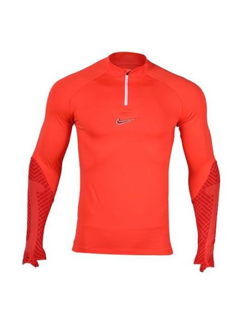 Nike Men's Nike Soccer/Football Half Zipper Stand Collar Long Sleeves Pullover Deep Red T-Shirt DH8733-63