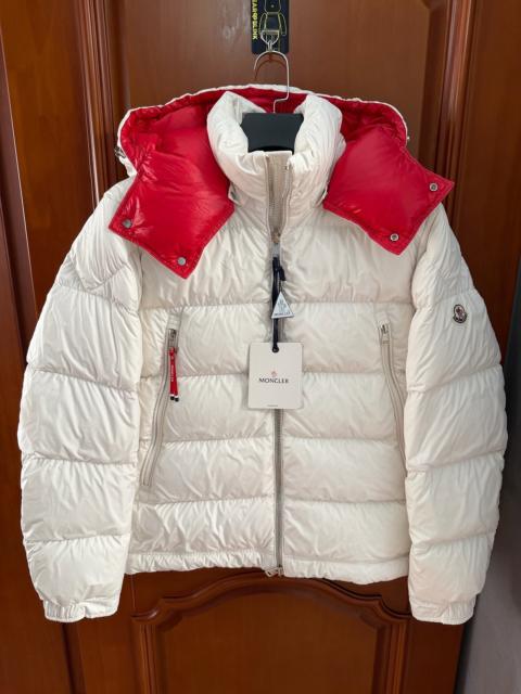 Moncler Moncler White Red Glossy Hooded Down Jacket