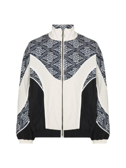 Personal Data-print panelled track jacket