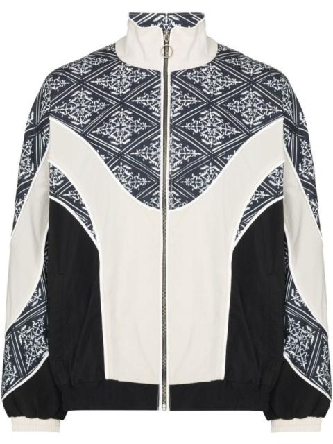 Personal Data-print panelled track jacket