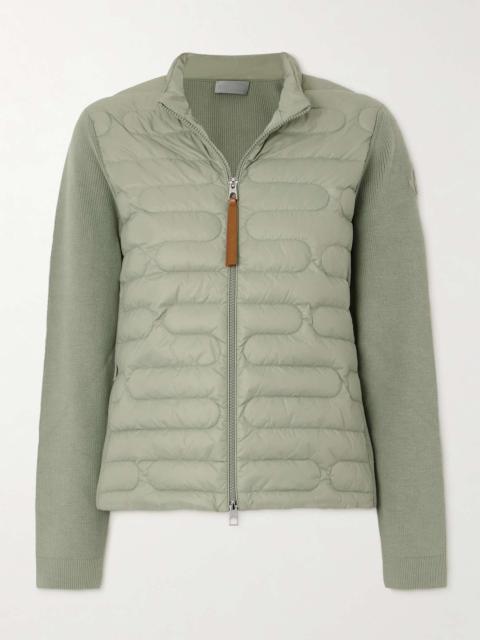 Moncler Quilted shell and ribbed cotton down jacket