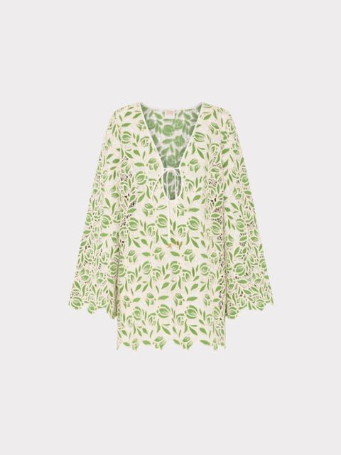 MILLY Green Leaf Lace Cover-Up