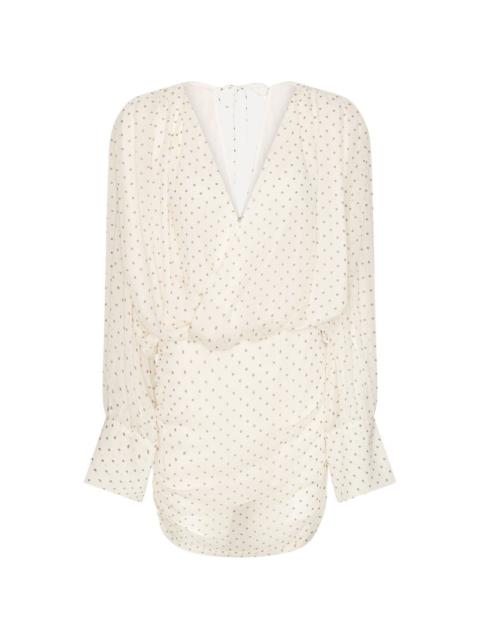 ROTATE chiffon V-neck mini dress