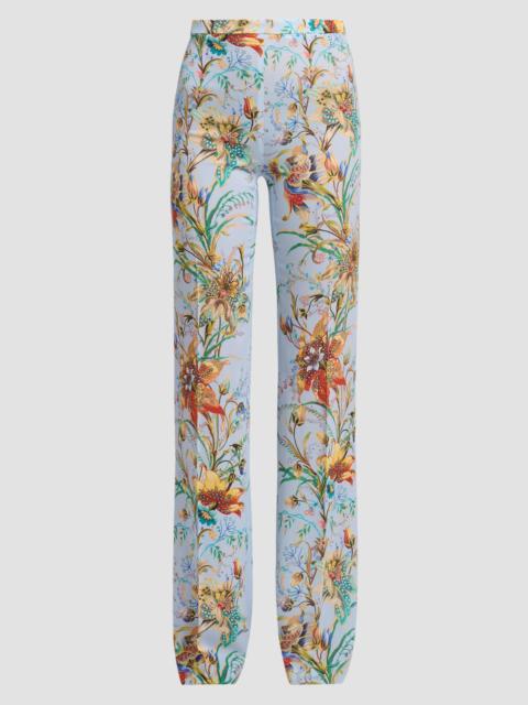Etro Women's Floral Print Straight-Leg Trousers - Printed Blue
