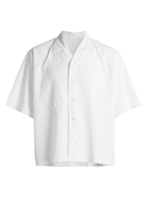 ISSEY MIYAKE Men's Embroidery Press Shirt - White