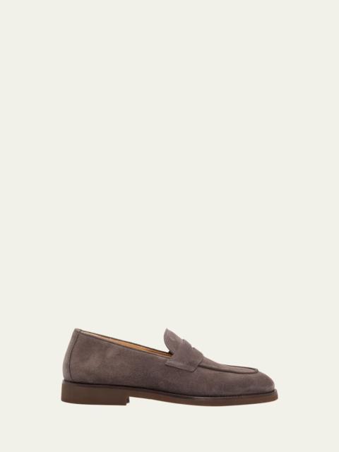 Brunello Cucinelli Men's Suede Flex-Sole Penny Loafers