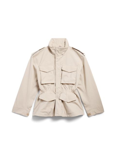 BALENCIAGA Women's Hourglass Parka in Light Beige