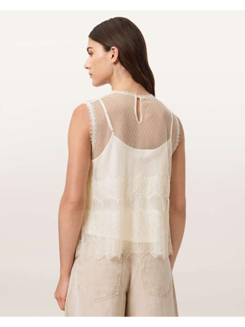 ALLSAINTS CLARA LACE TRIM SLEEVELESS TOP