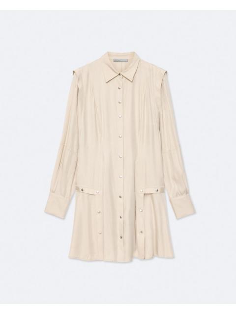 ALLSAINTS ARTEMIS SILK-BLEND MINI SHIRT DRESS