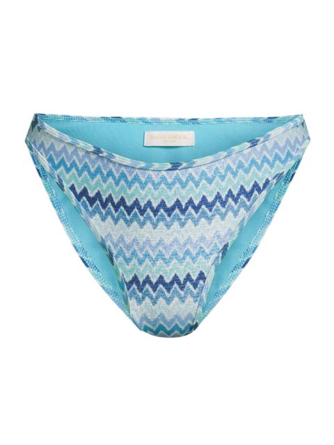 RAMY BROOK Women's Isla Chevron Bikini Bottom - Beach Blue Chevron