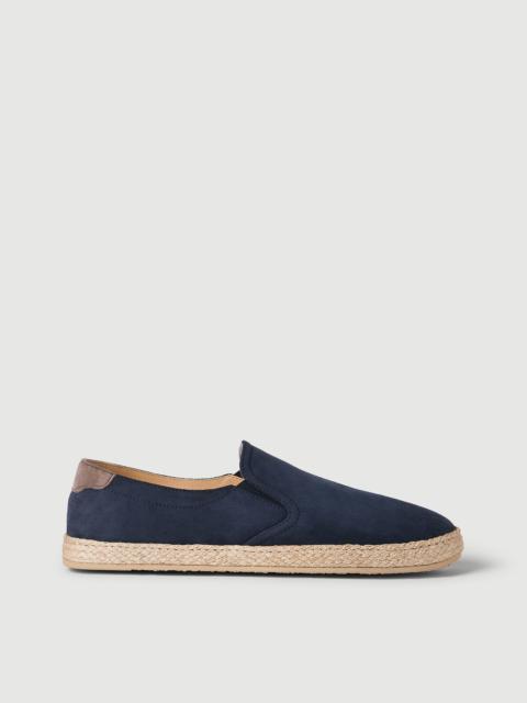 Brunello Cucinelli Suede slip-ons with rope insert