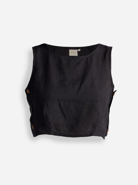 Madewell Reistor® Boxy Crop Top in 100% Black Hemp