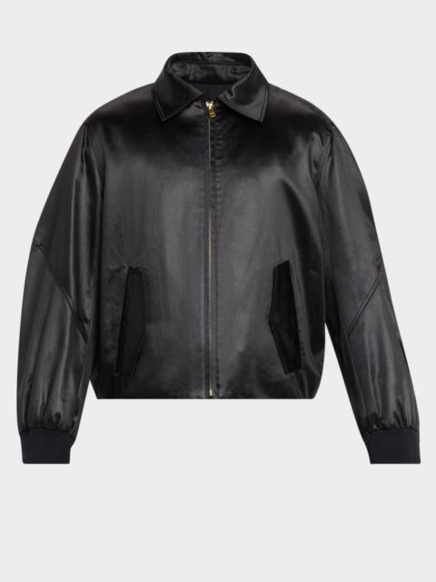 WILLY CHAVARRIA Men's Opera Satin Bomber Jacket