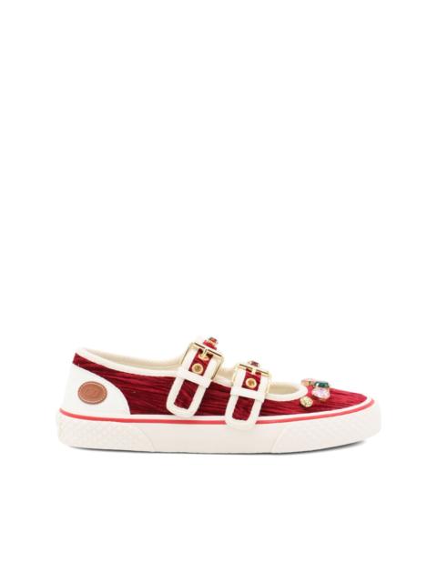 Valentino jewel-embellished buckle sneakers
